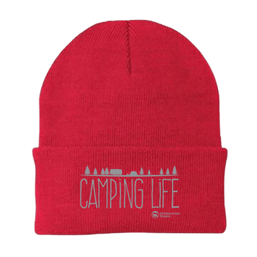Camping Life Embroidered Beanie